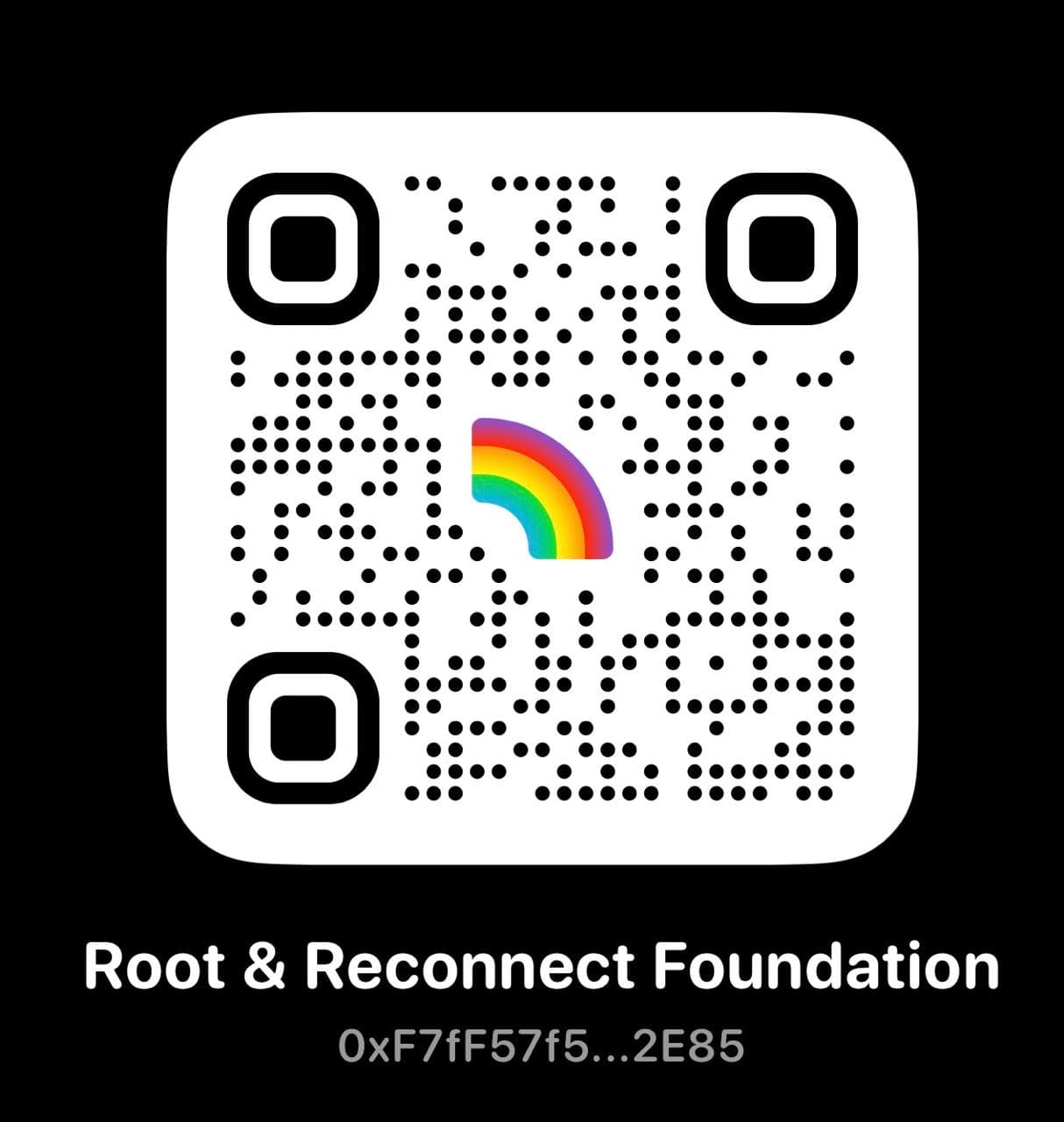 QR code for the Root & Reconnect Foundation crypto wallet